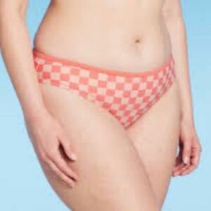 Kona Sol Coral/Pink Checkered Bikini Bottom Size 2X #